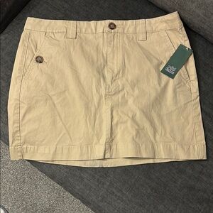 Tan Mini Skirt with Button Details